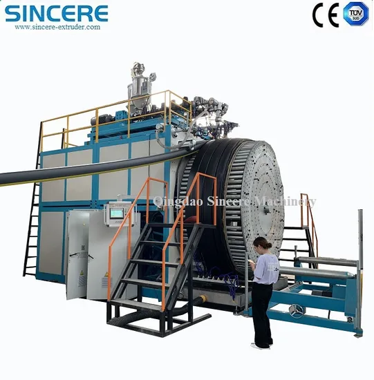Линия по производству экструзионной машины для производства гофрированных труб из полиэтилена высокой плотности/полипропилена/полипропилена/ПВХ/перфторэтилена с двойной структурой и полыми стенками, спиральной намоткой для канализационных труб
